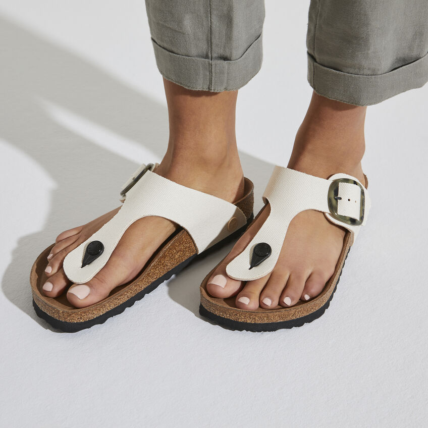 Birkenstock Gizeh Vegan Big Buckle Textile Eggshell